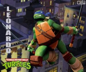 yapboz Leonardo, Katanalar ile saldıran ninja kaplumbağa